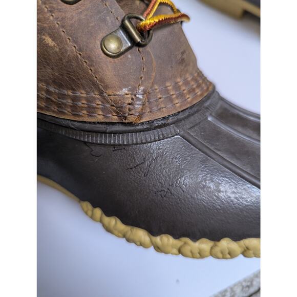 L.L. Bean Gore-Tex Dark Brown Primaloft Liner Leather Duck Rain Boots Women 6M - Picture 9 of 16
